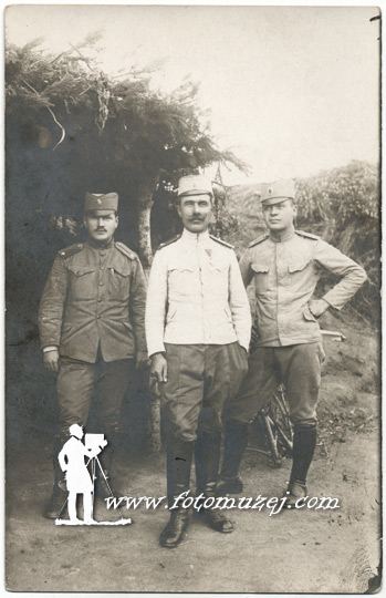 Prvi Svetski Rat - Fotograf Milan Bunuševac,ađutant Petar i komandir telegrafskog odeljenja Mića (autor Milan Bunuševac)