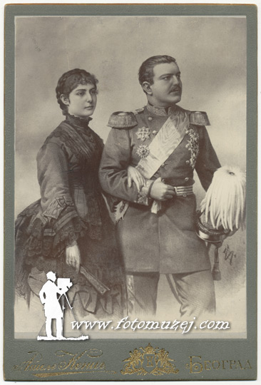 Kralj Milan i kraljica Natalija Obrenović (fotografija litografije) (Atelje Kenig)