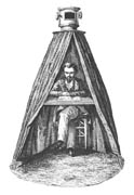 Šator-camera obscura iz devetnaestog veka, tipa kakav je upotrebljavao johann kepler .1620.